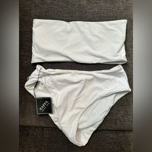 Zaful White Two-Piece Bathing Suit - size 6
